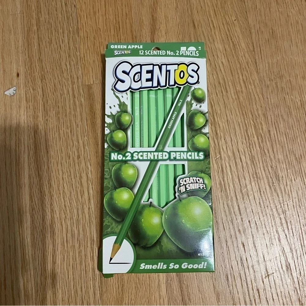 Scentos No. 2 Scented Pencils NEW Green Apple 10 Pack Scratch Sniff School